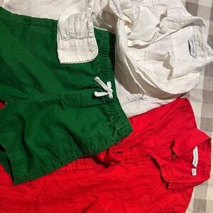 Janie and Jack Red, Green, and White Kids Matching Set